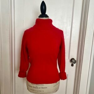 Red vintage cashmere and mohair Turtleneck Sweater